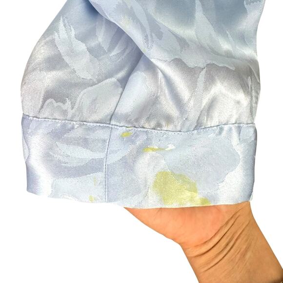 Vintage Gold Label Victoria's Secret Full Length Light Blue Floral Print Robe - Picture 7 of 12